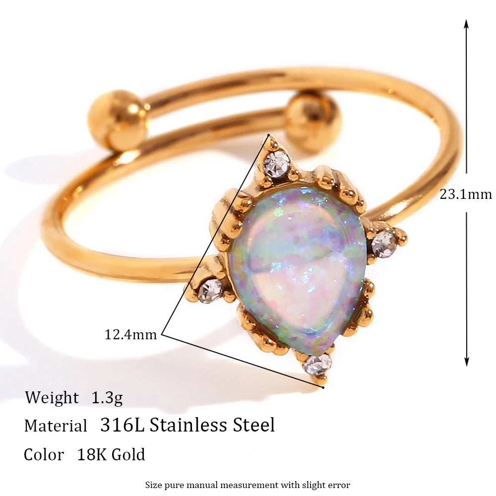 Opal Charm Ring