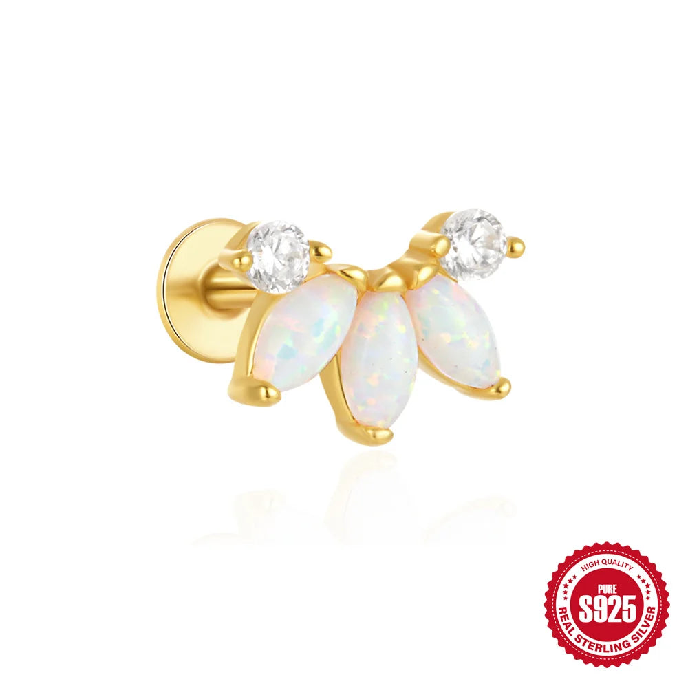 Opal Crown Stud Earring