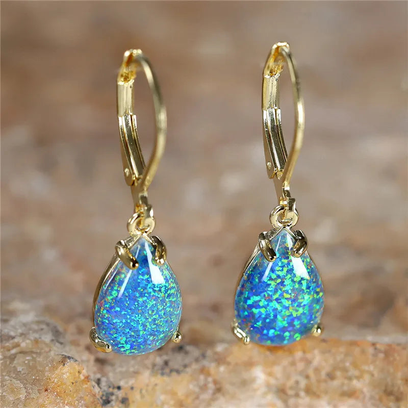 Opal Waterdrop Dangle Earrings