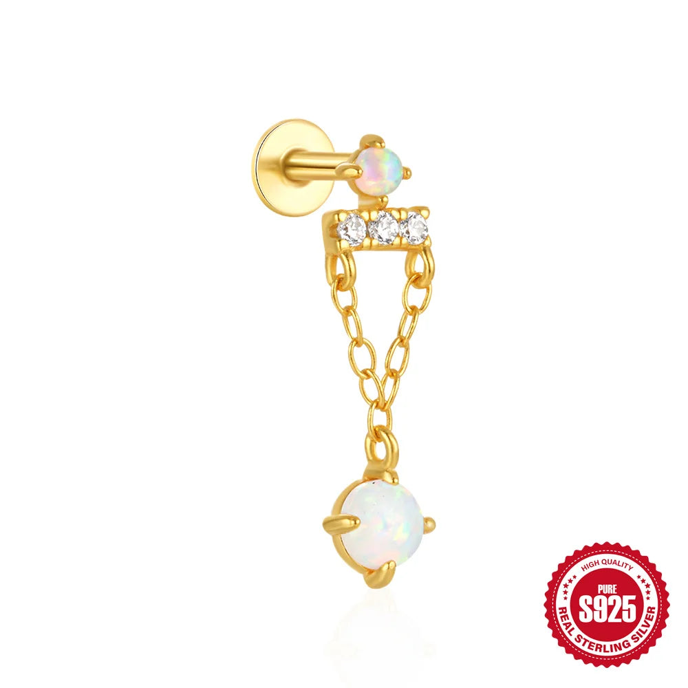 Opal Crown Stud Earring