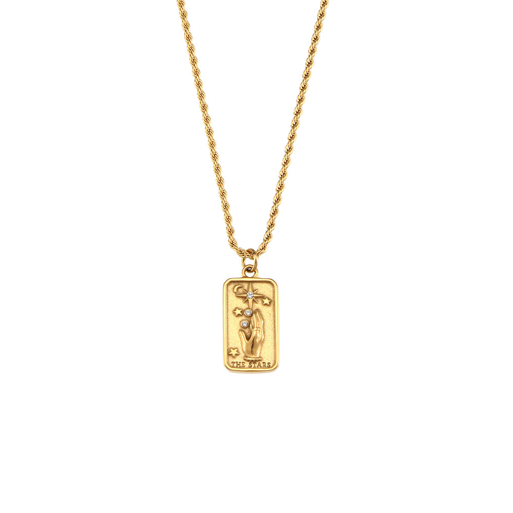 The Stars - Tarot card 18k Necklace