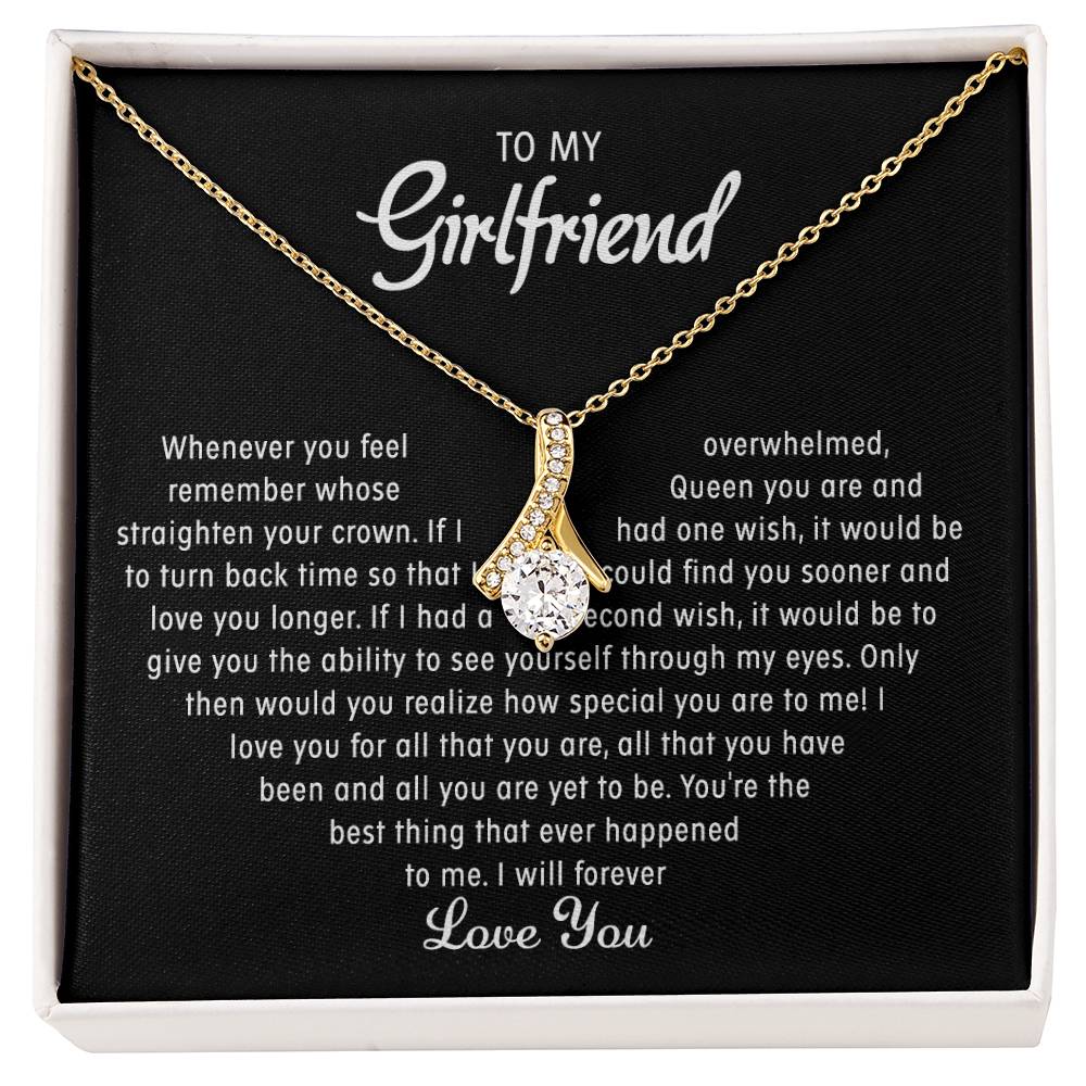 To my Girlfriend - Love pendant necklace - Gold