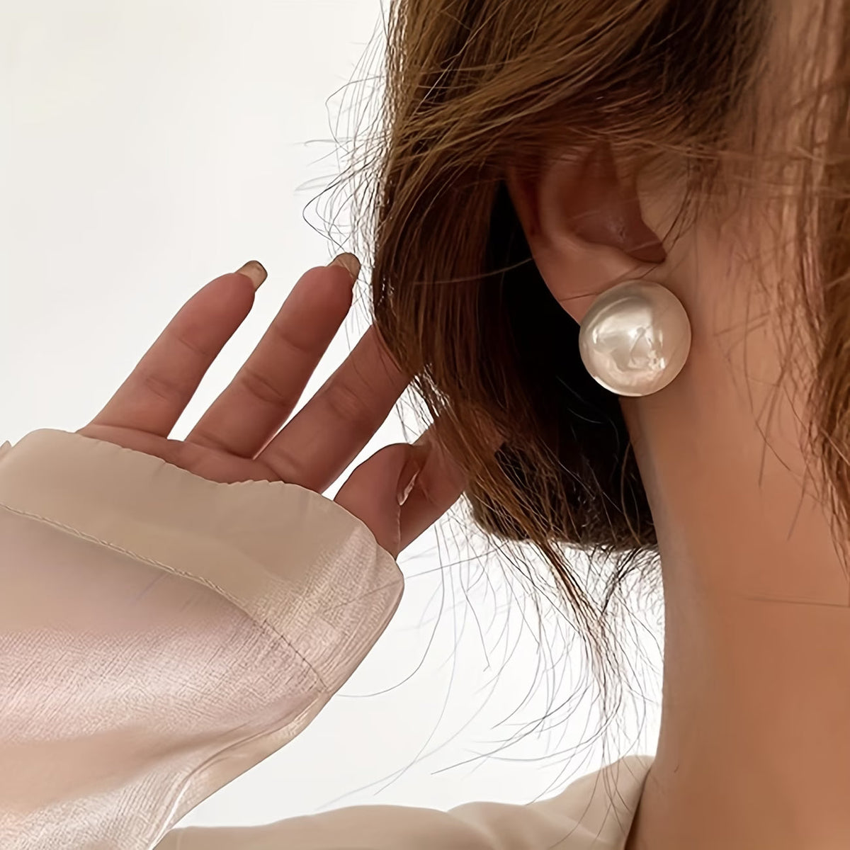 Vintage Statement Pearl Stud Earrings