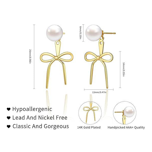 Pearl & Bow Earrings