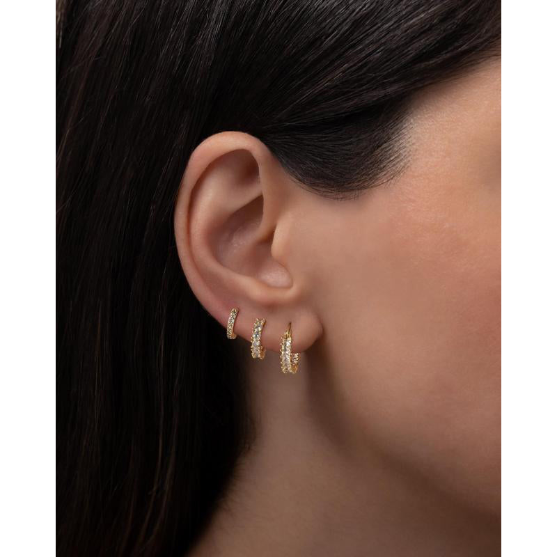 Chunky Gold Huggie Hoop Earrings