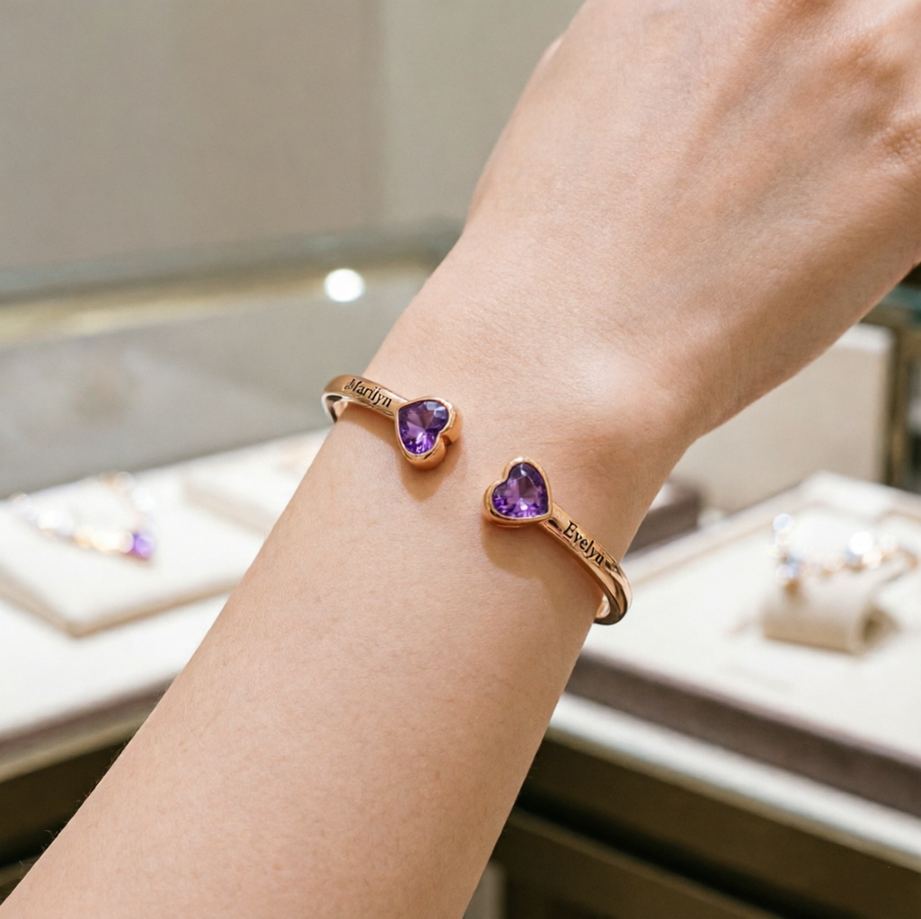 Handmade Mother & Daughter Birthstone Bracelet