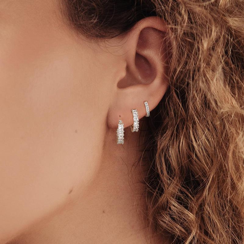 Chunky Gold Huggie Hoop Earrings