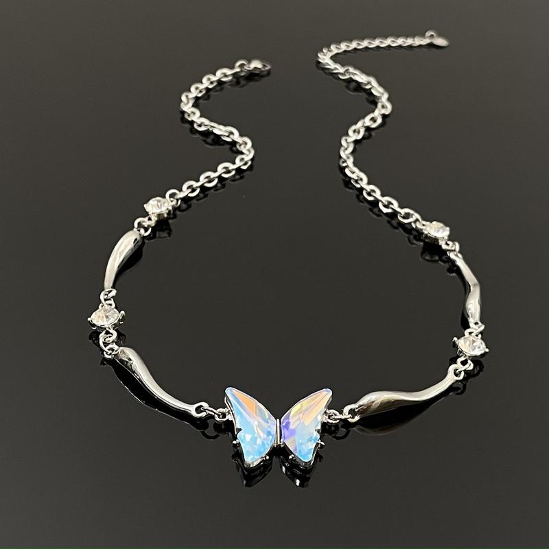 Butterfly Zircon Choker Necklace