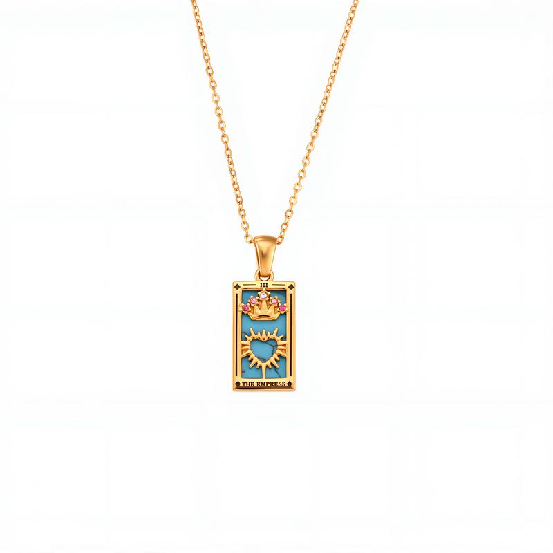 Tarot Card Enamel Necklace