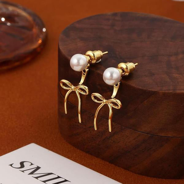 Pearl & Bow Earrings