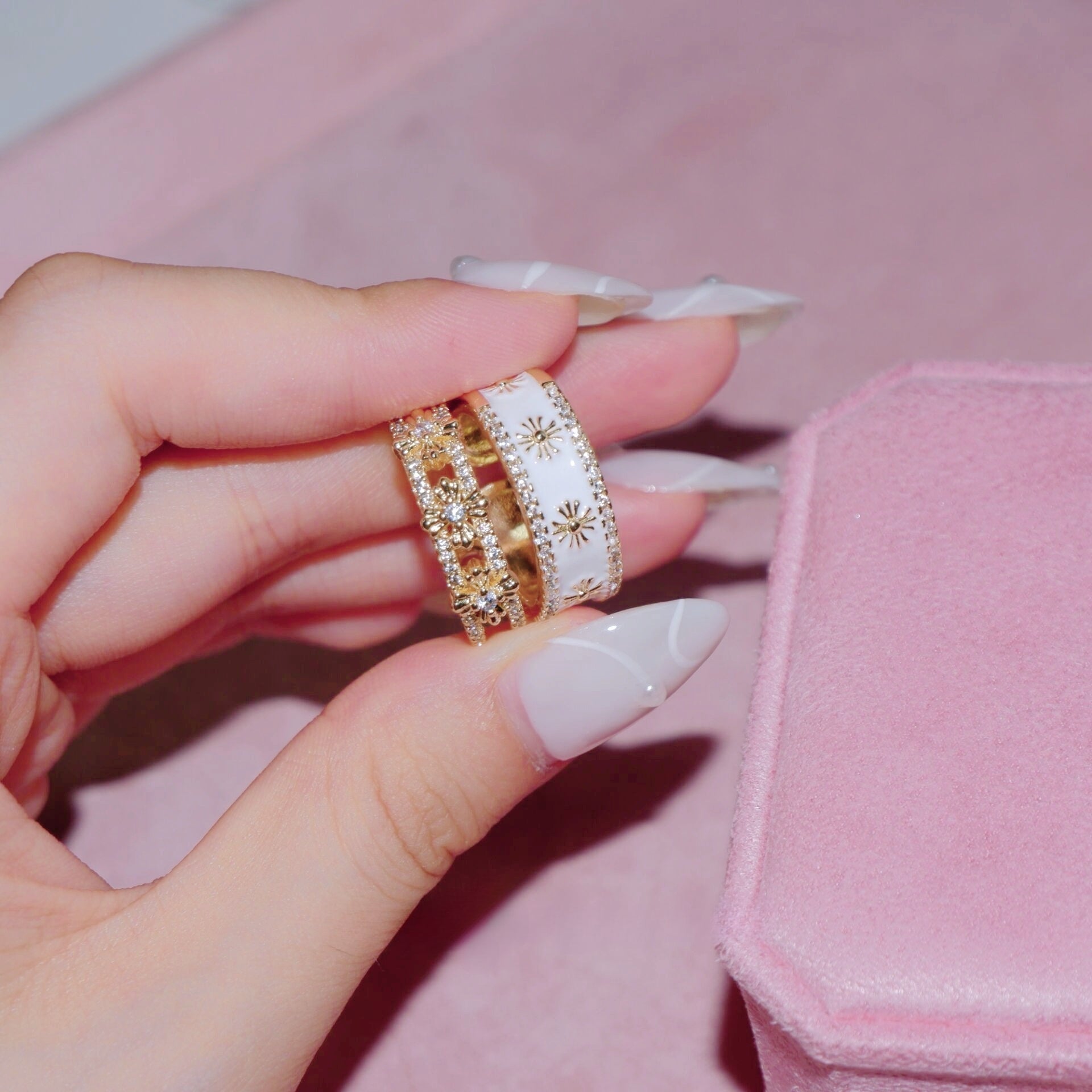 2-Piece Cross Stackable Ring Set