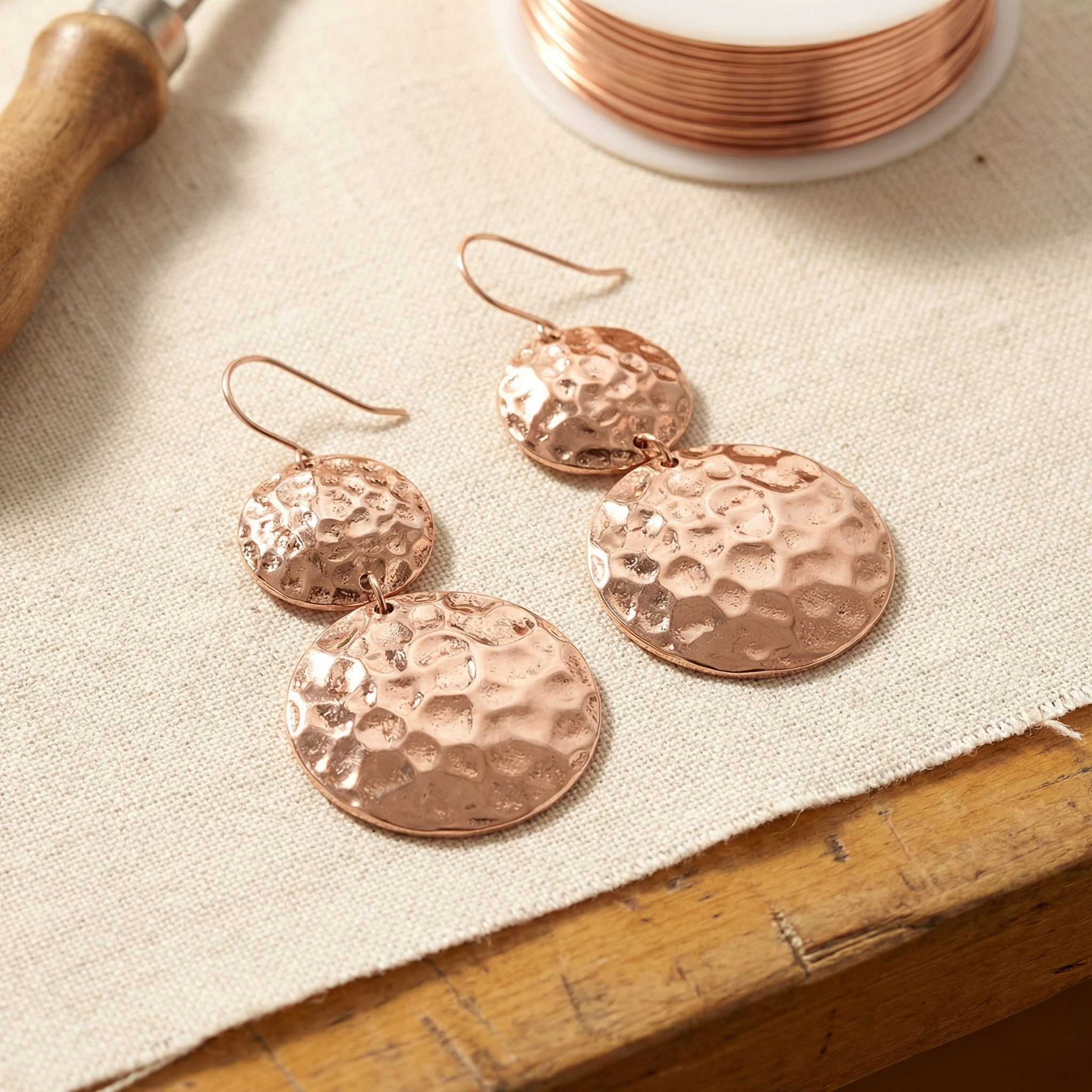 Solstice Swing Copper Earrings