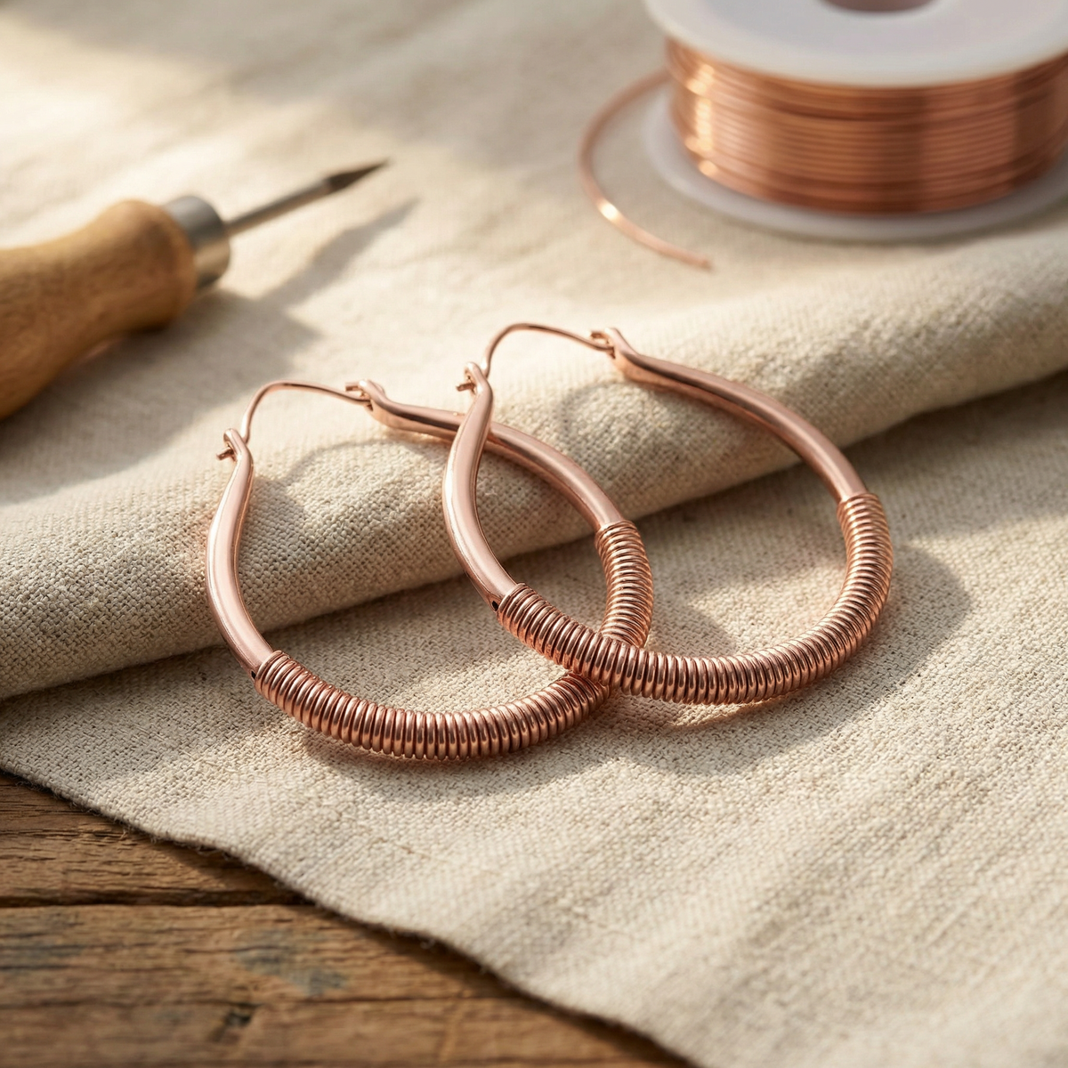 Creek Flow Copper Earrings