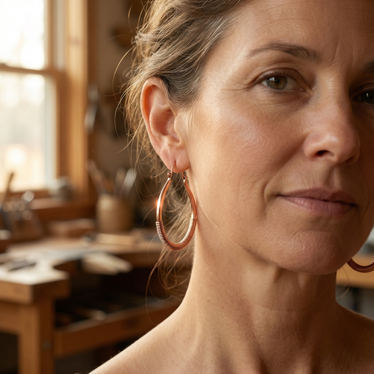 Creek Flow Copper Earrings
