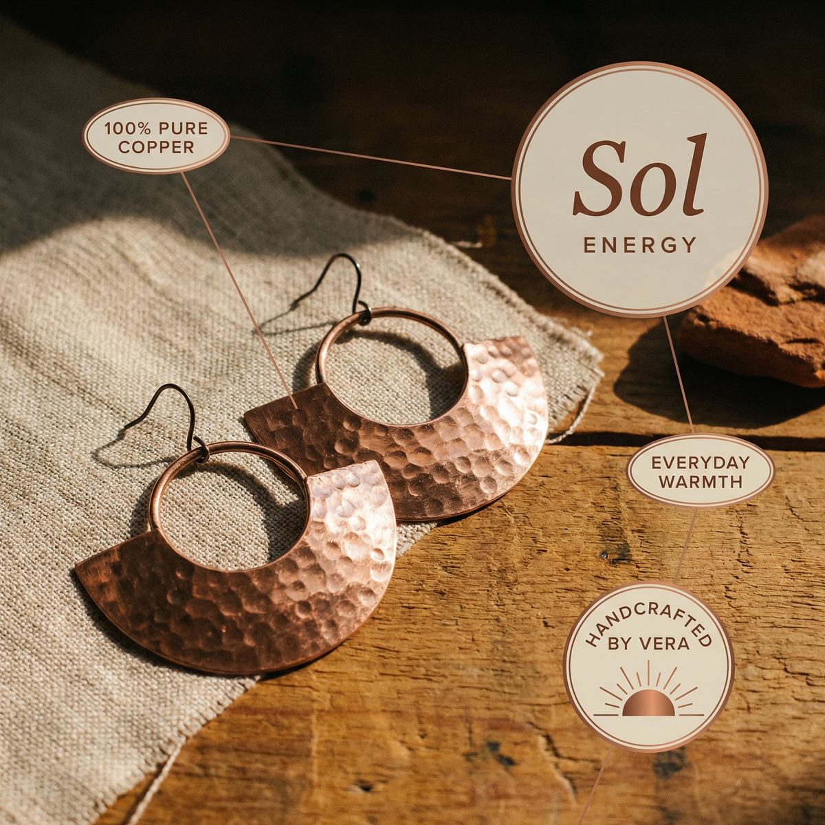 Sol Glow Copper Earrings