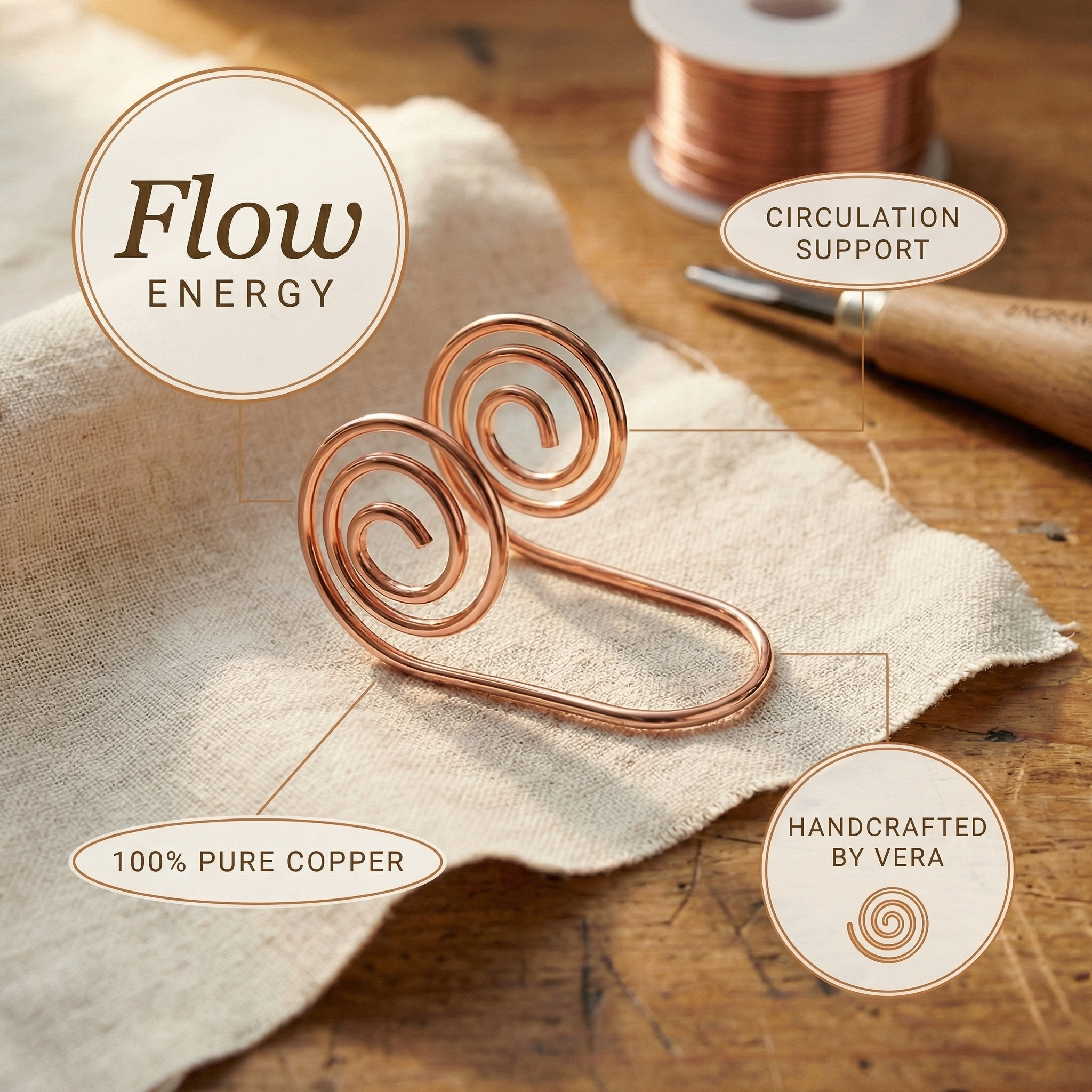 Flow Hand Copper Spiral