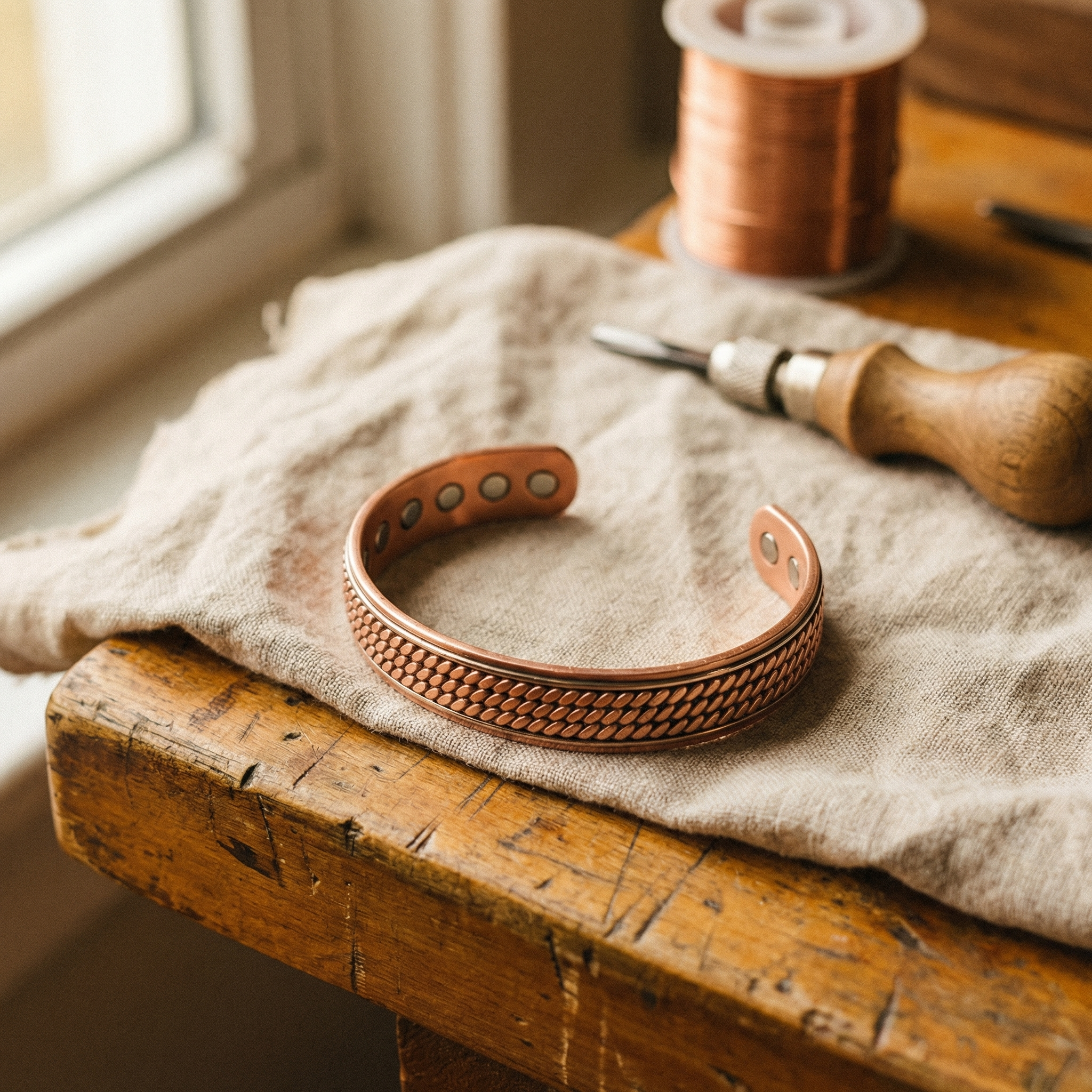 Wave Pull Copper Bracelet