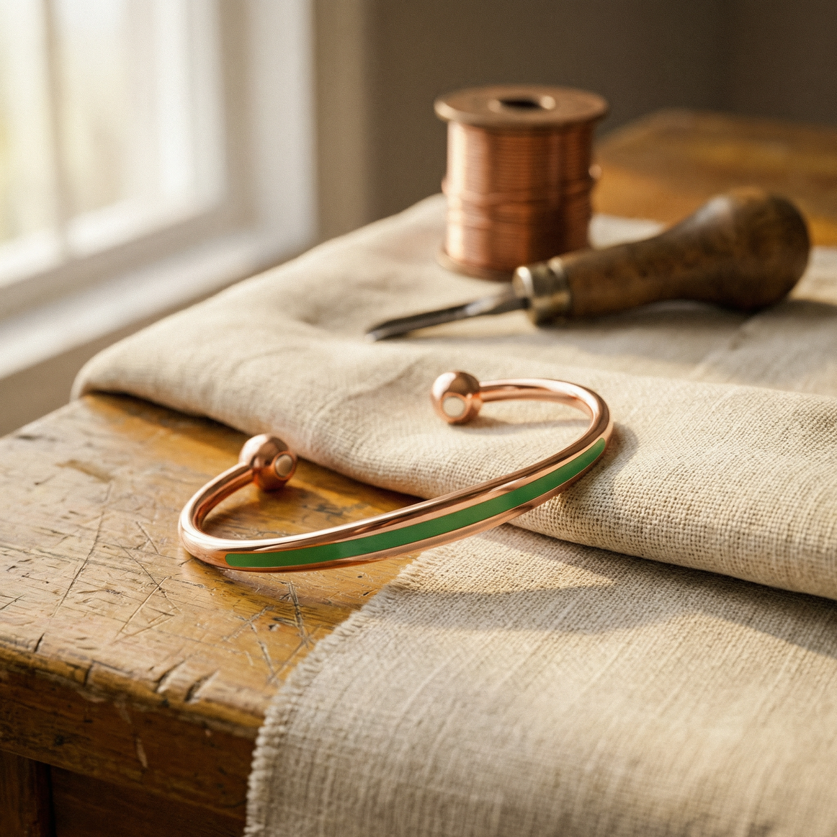 Jade Mineral Copper Bracelet