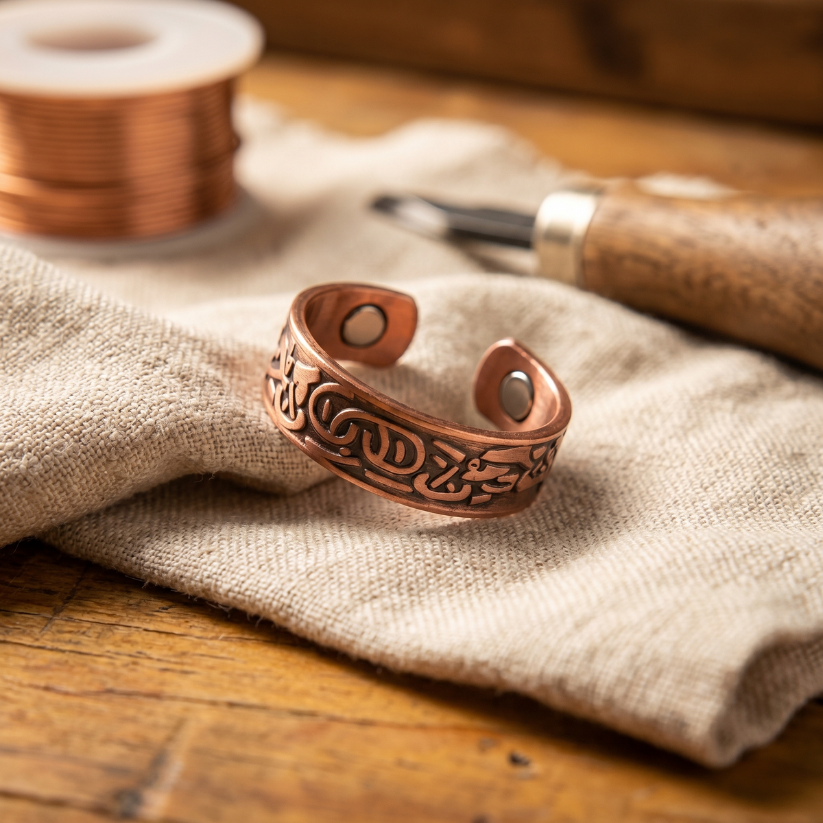 Burr Twist Copper Ring
