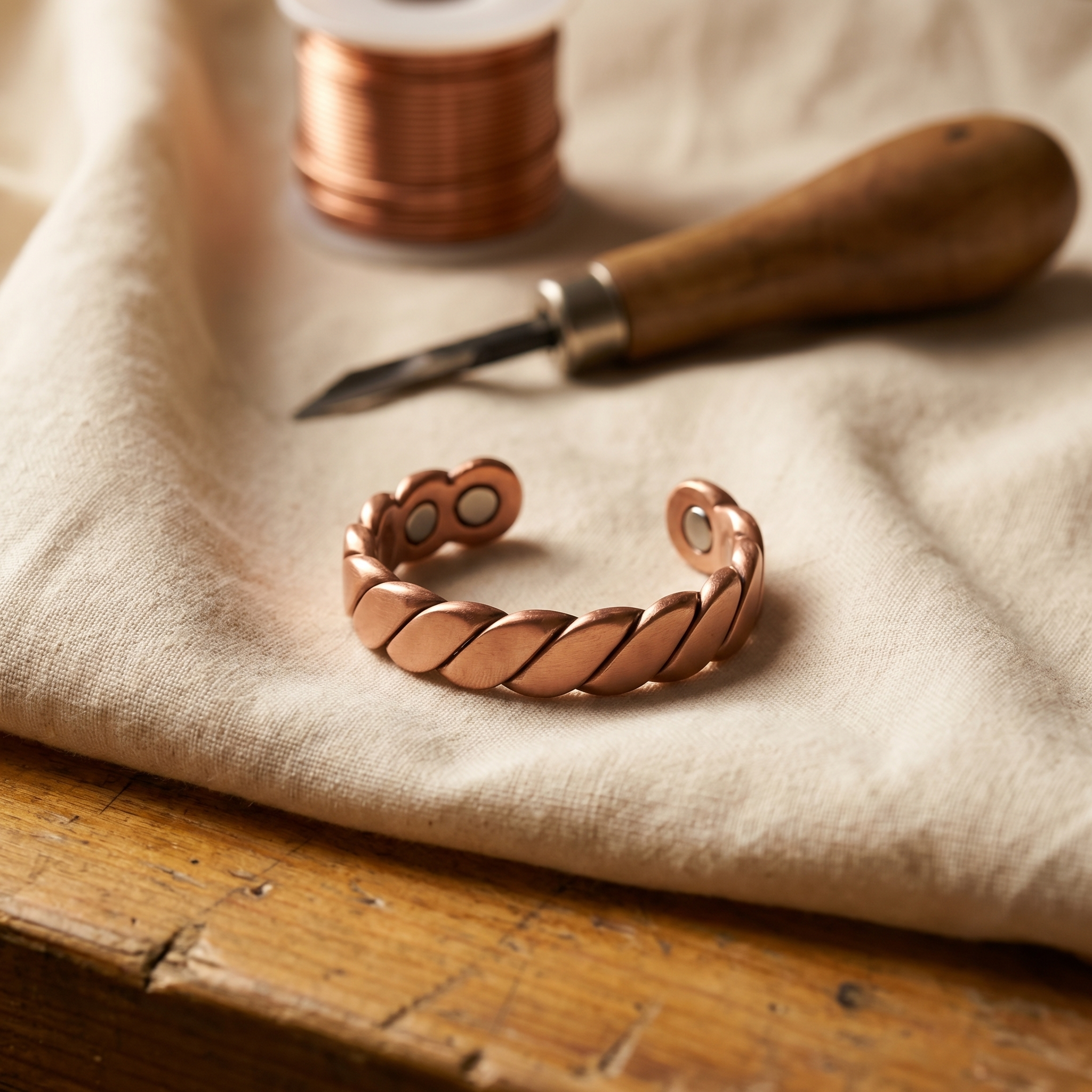 Knap Stone Copper Ring