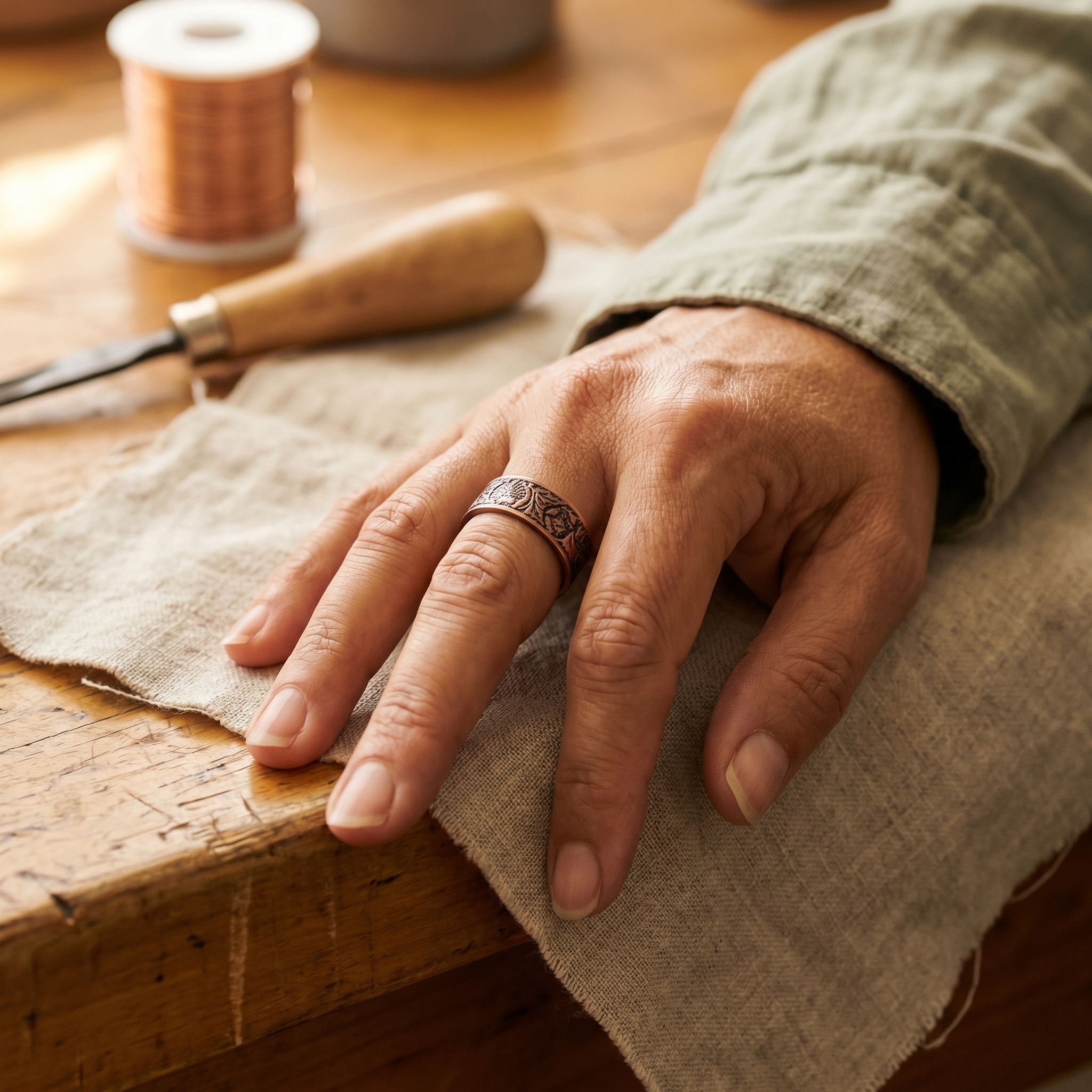 Bole Band Copper Ring