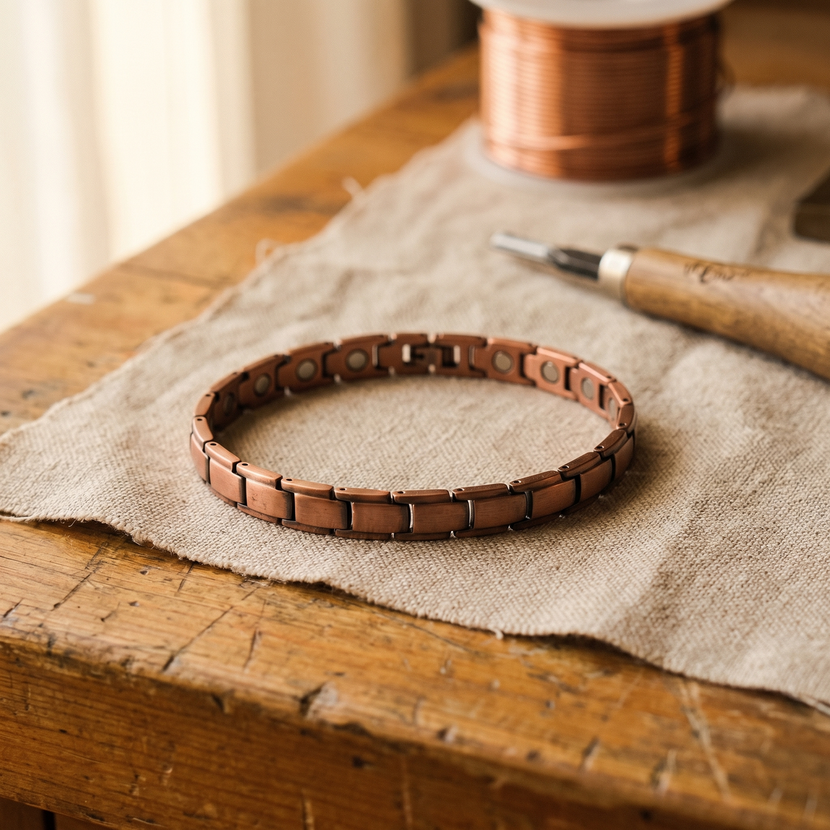 Shore Line Copper Anklet