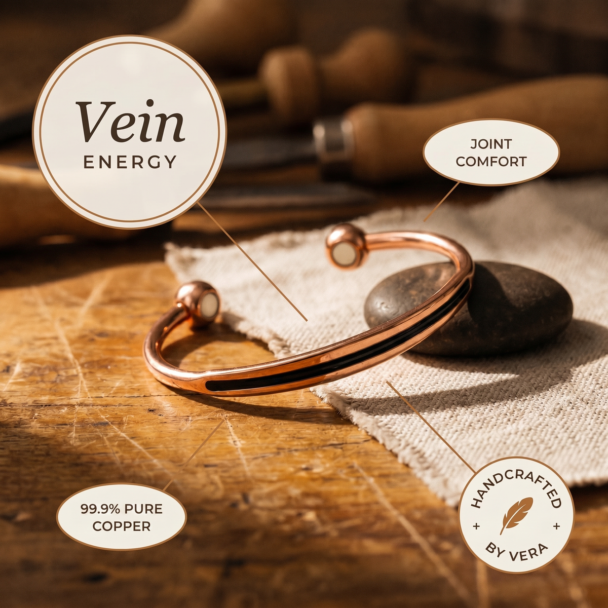 Vein Path Copper Bracelet