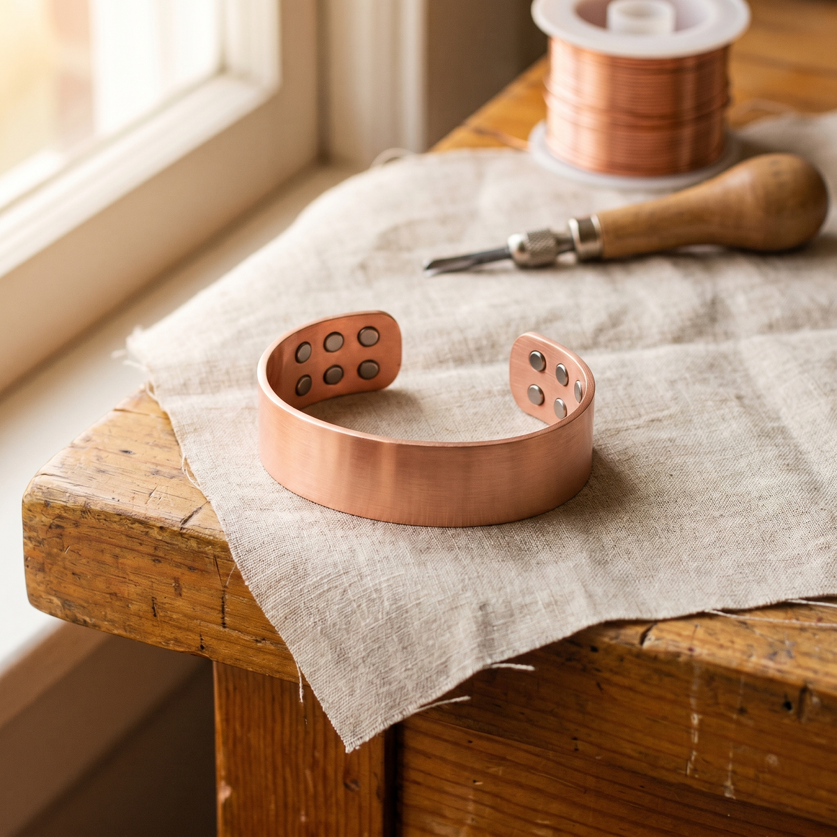 Anvil Form Copper Bracelet