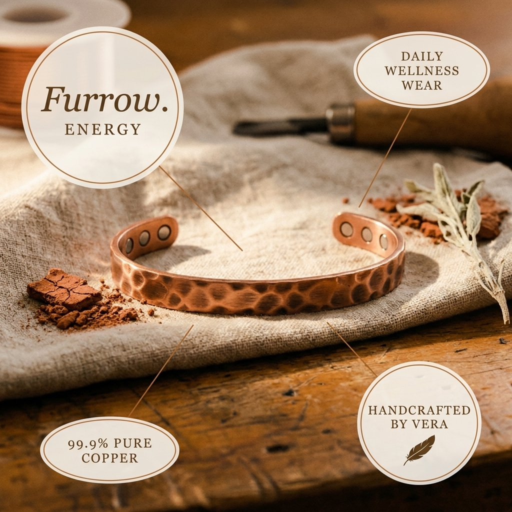 Furrow Deep Copper Bracelet