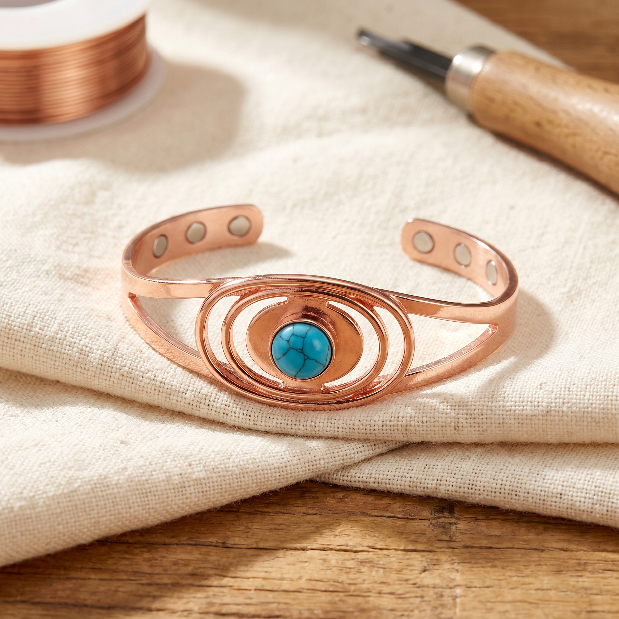 Sedge Bend Copper Bracelet