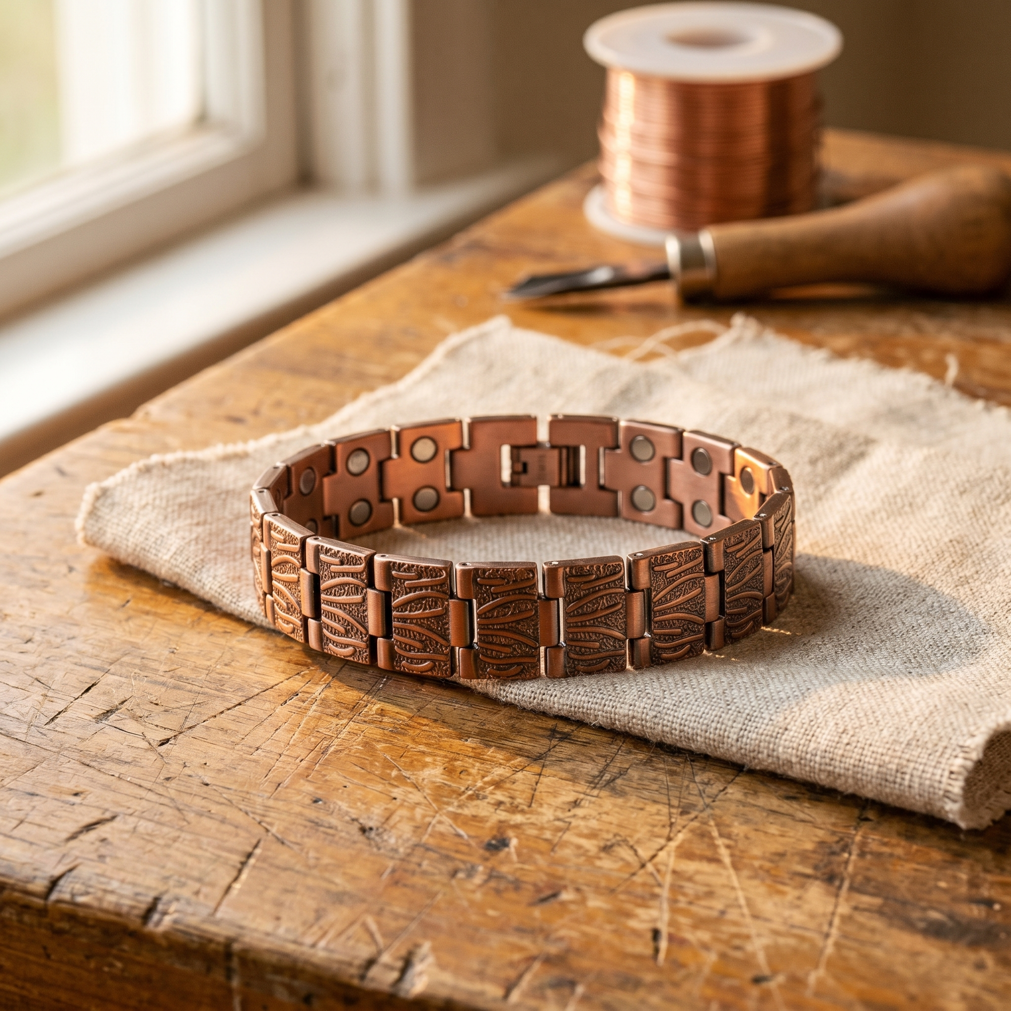 Grit Ground Men's Copper Bracelet
