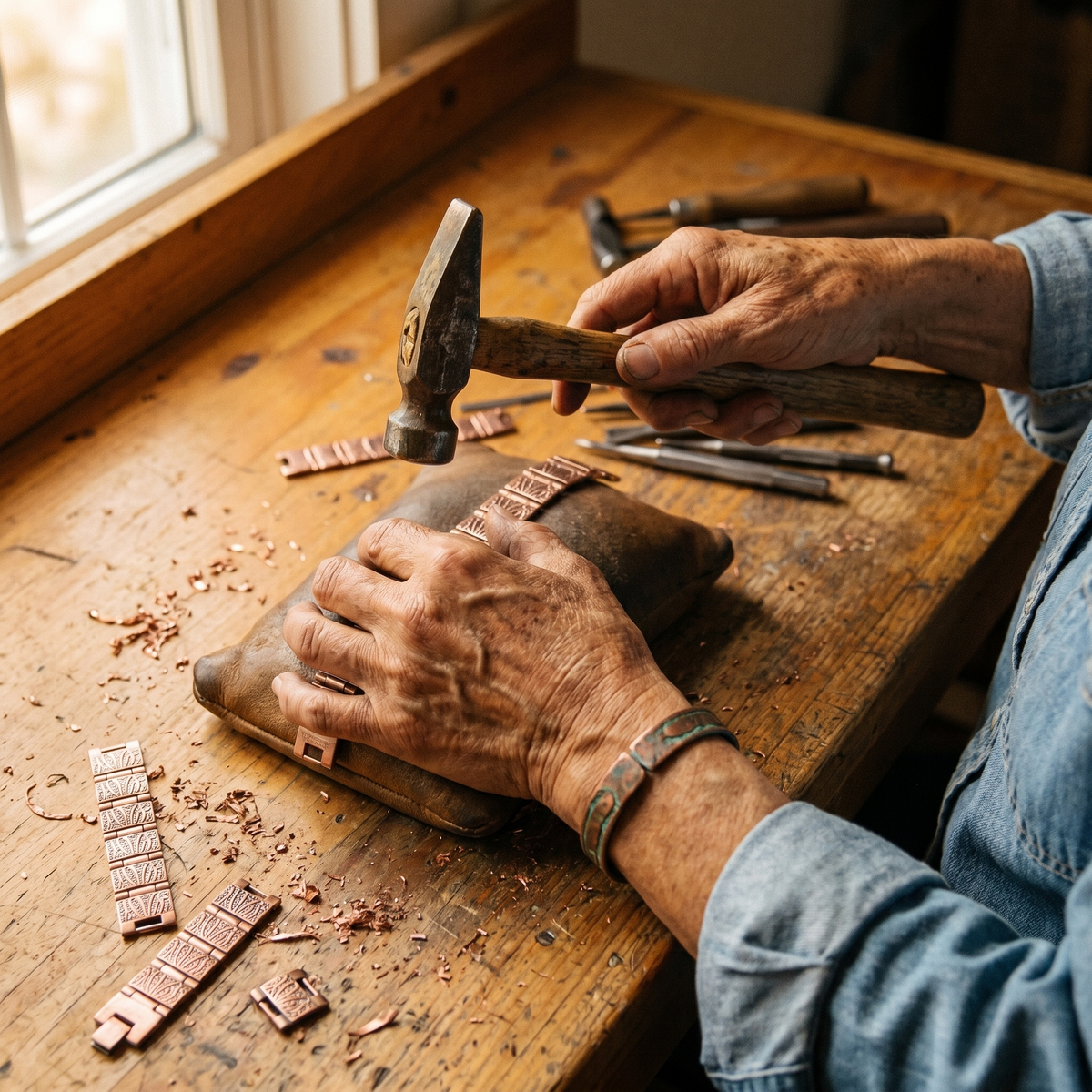 Grit Ground Men's Copper Bracelet