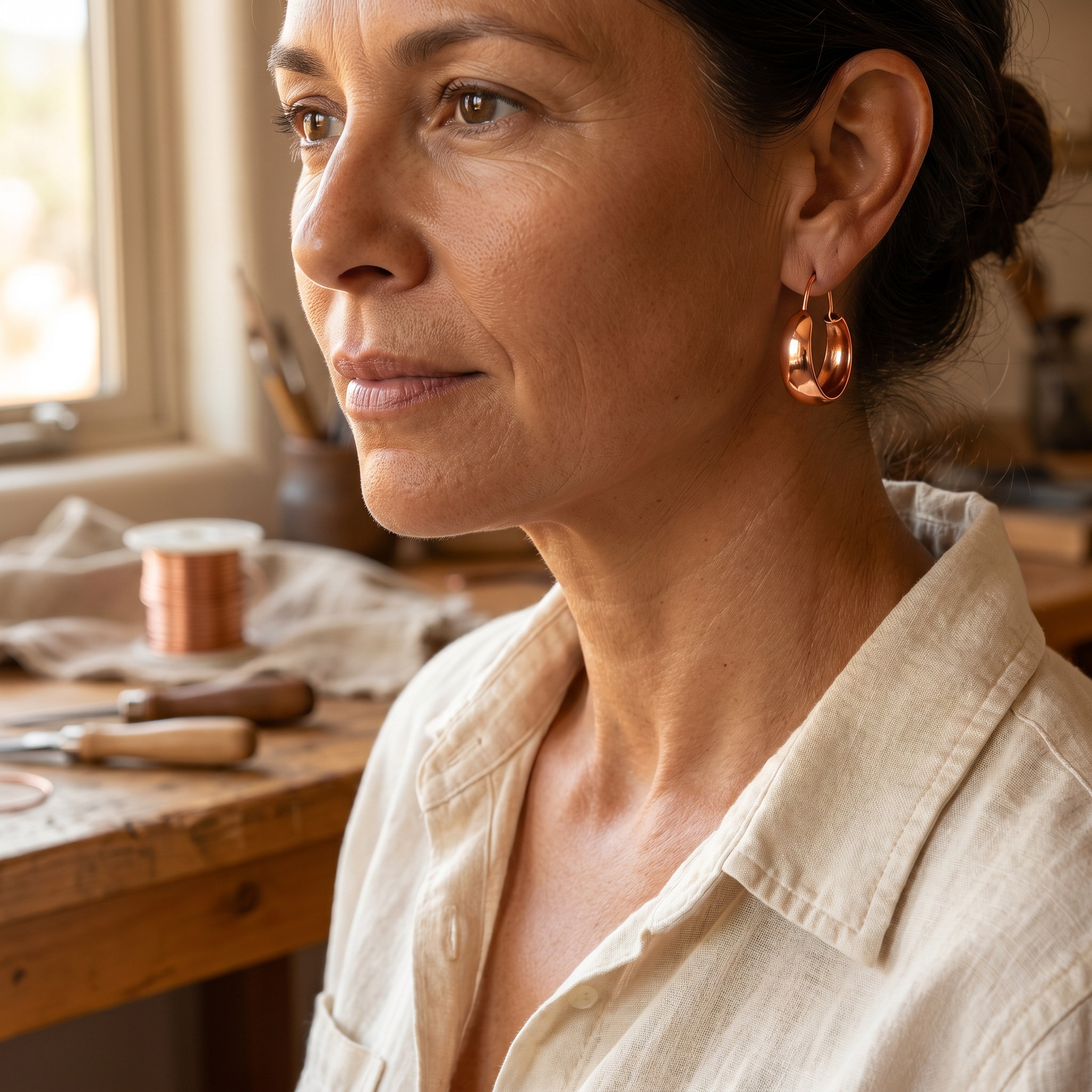 Dell Drop Copper Earrings