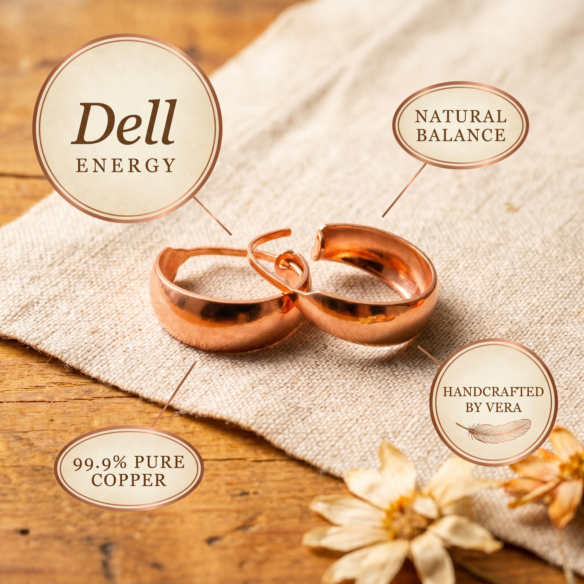 Dell Drop Copper Earrings