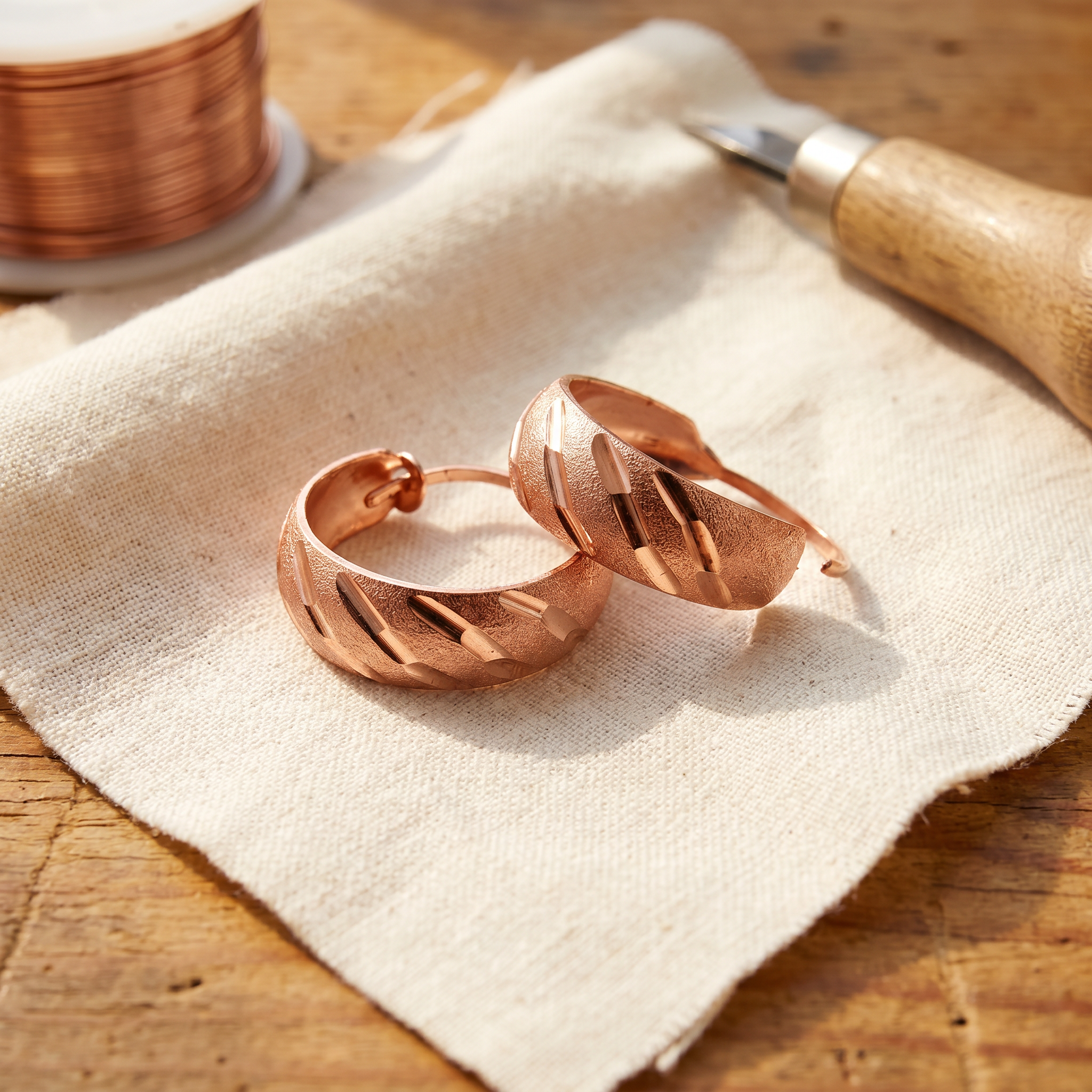 Vale Drop Copper Earrings