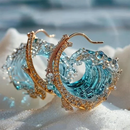 Blue Teardrop Crystal Earrings