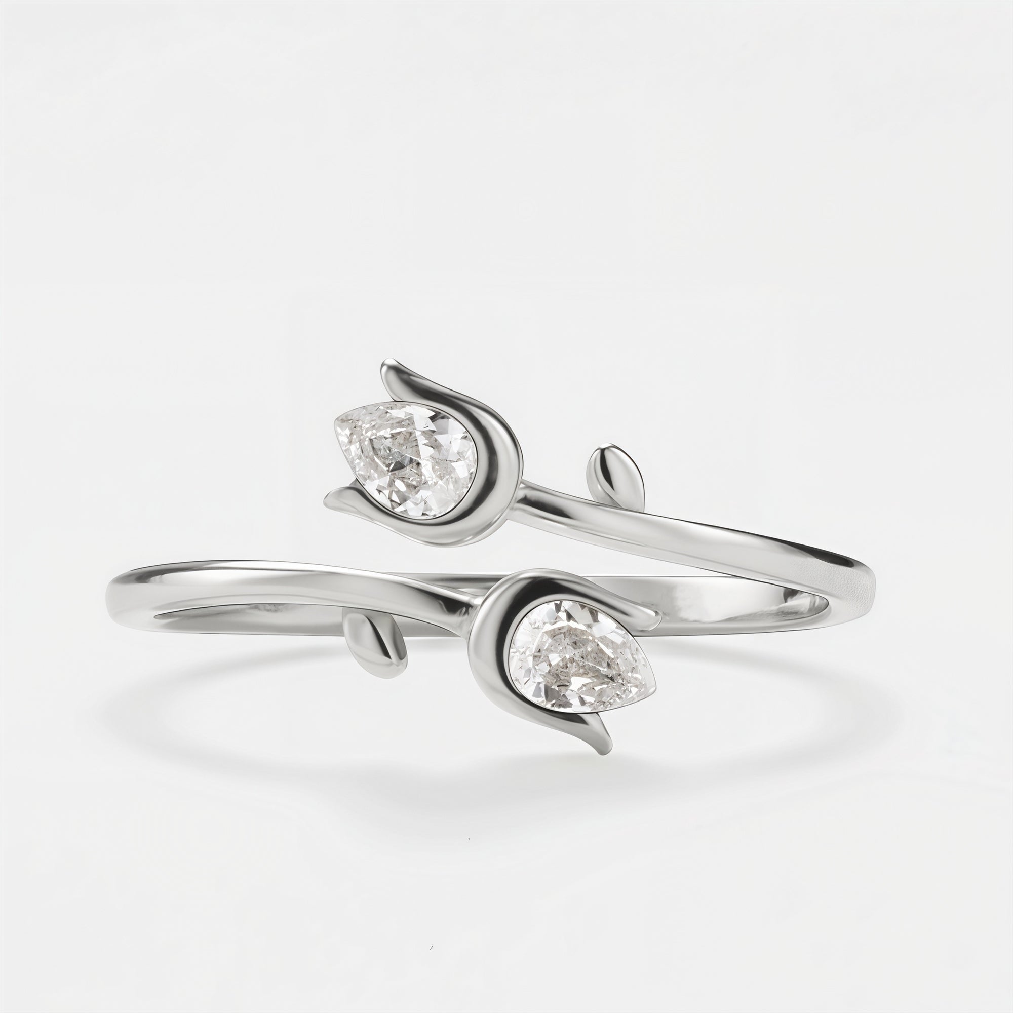 Mother & Daughter Double Birthstone Tulip Ring