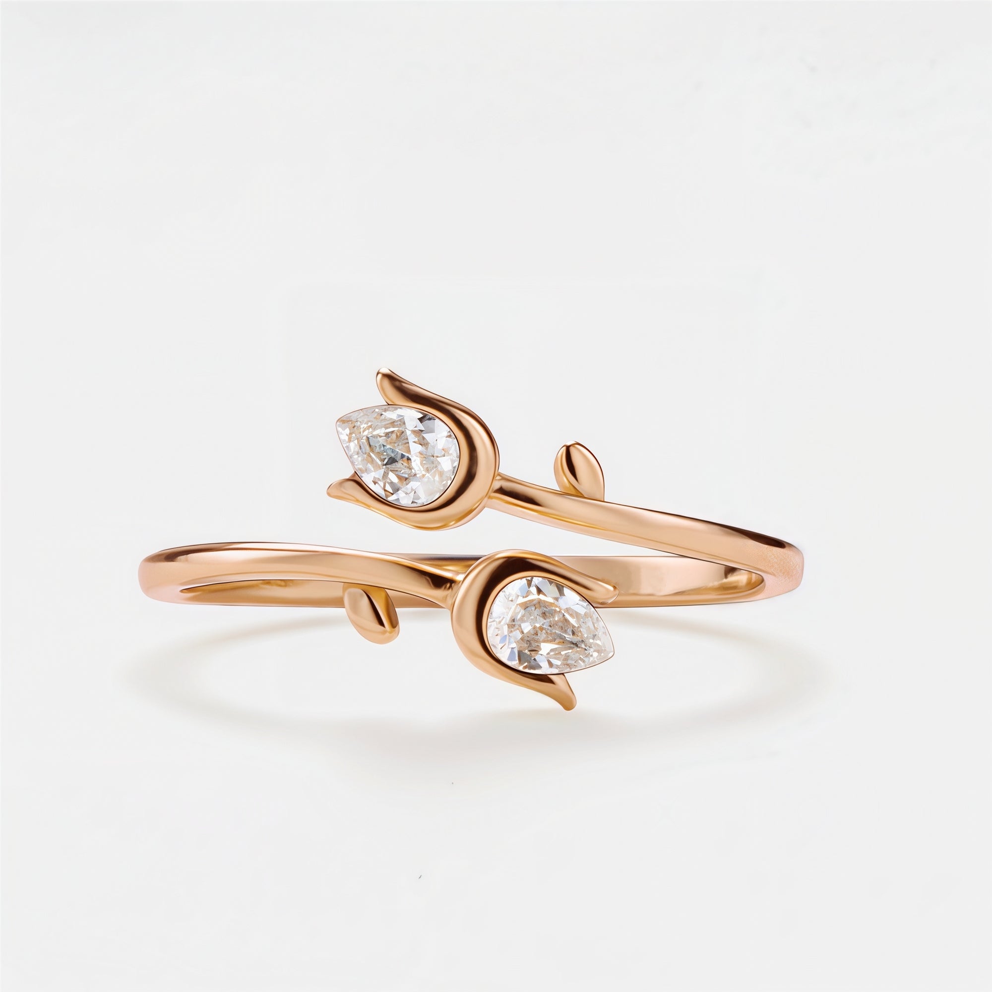 Mother & Daughter Double Birthstone Tulip Ring