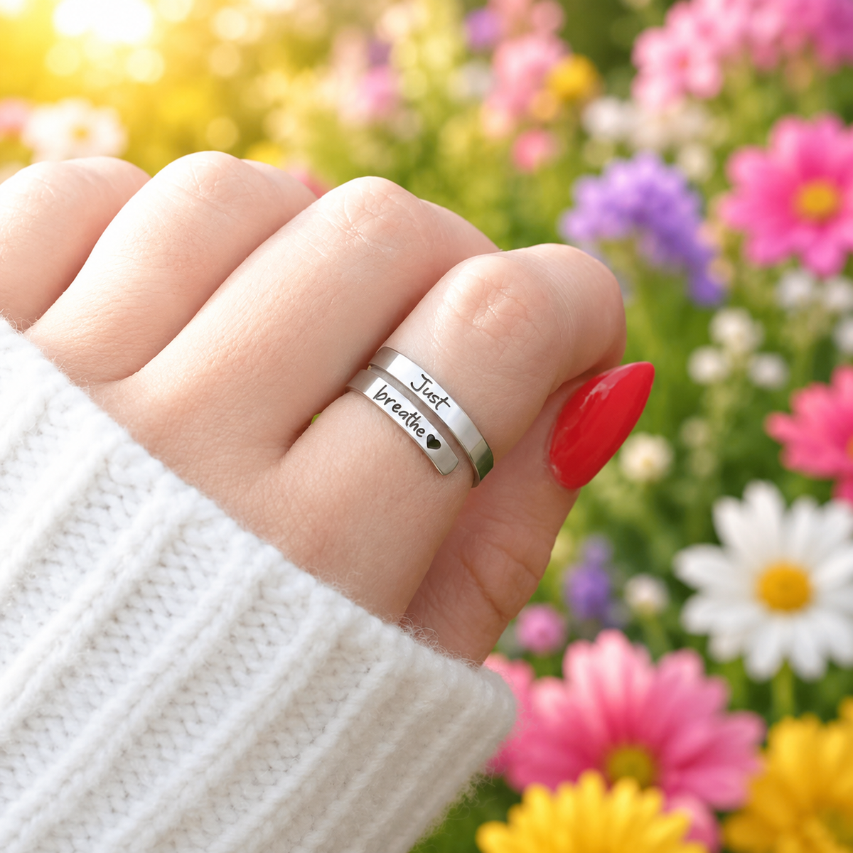 Just Breathe Anxiety Ring