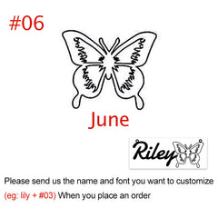 Personalised Butterfly Birth Month Necklace