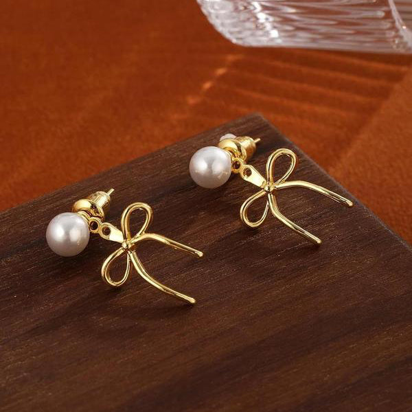 Pearl & Bow Earrings