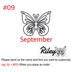 Personalised Butterfly Birth Month Necklace