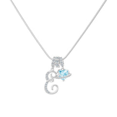 Initial & Heart Crystal Necklace