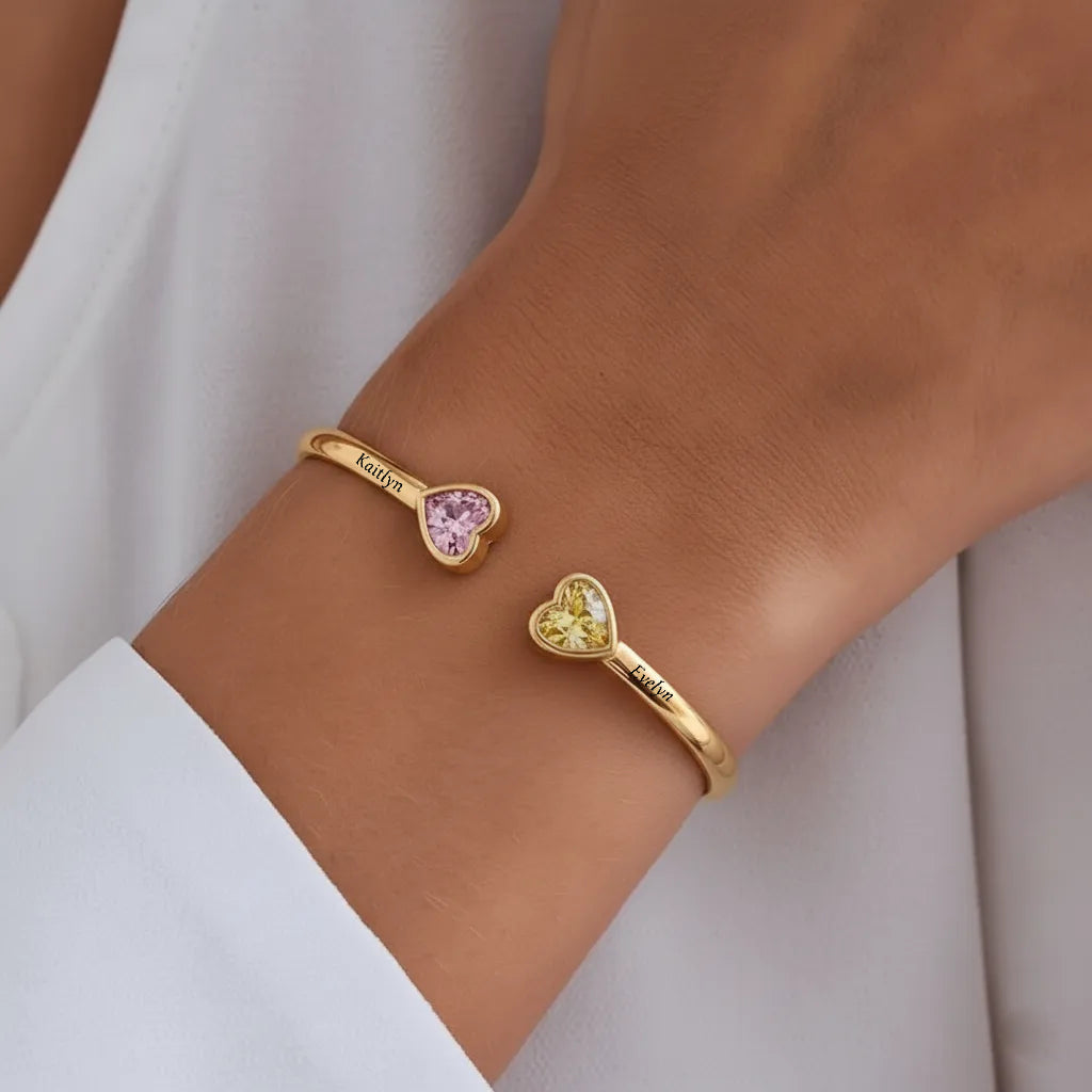 Handmade Mother & Daughter Birthstone Bracelet