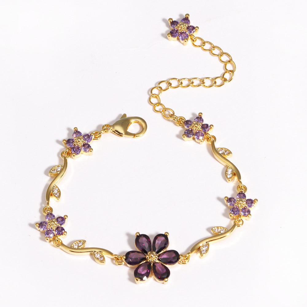 Blooming Crystal Flower Bracelet