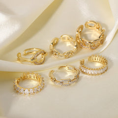 Gold Plated CZ Stackable Ring