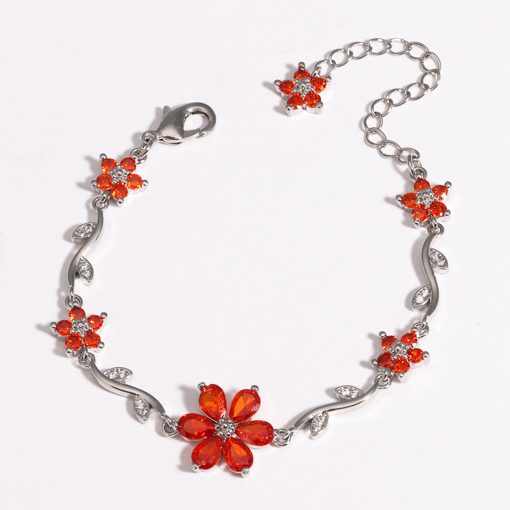 Blooming Crystal Flower Bracelet