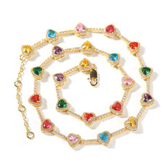 Colourful Heart Crystal Necklace