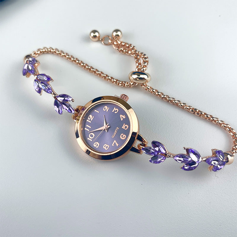 Sparkling Leaf Bracelet Watch