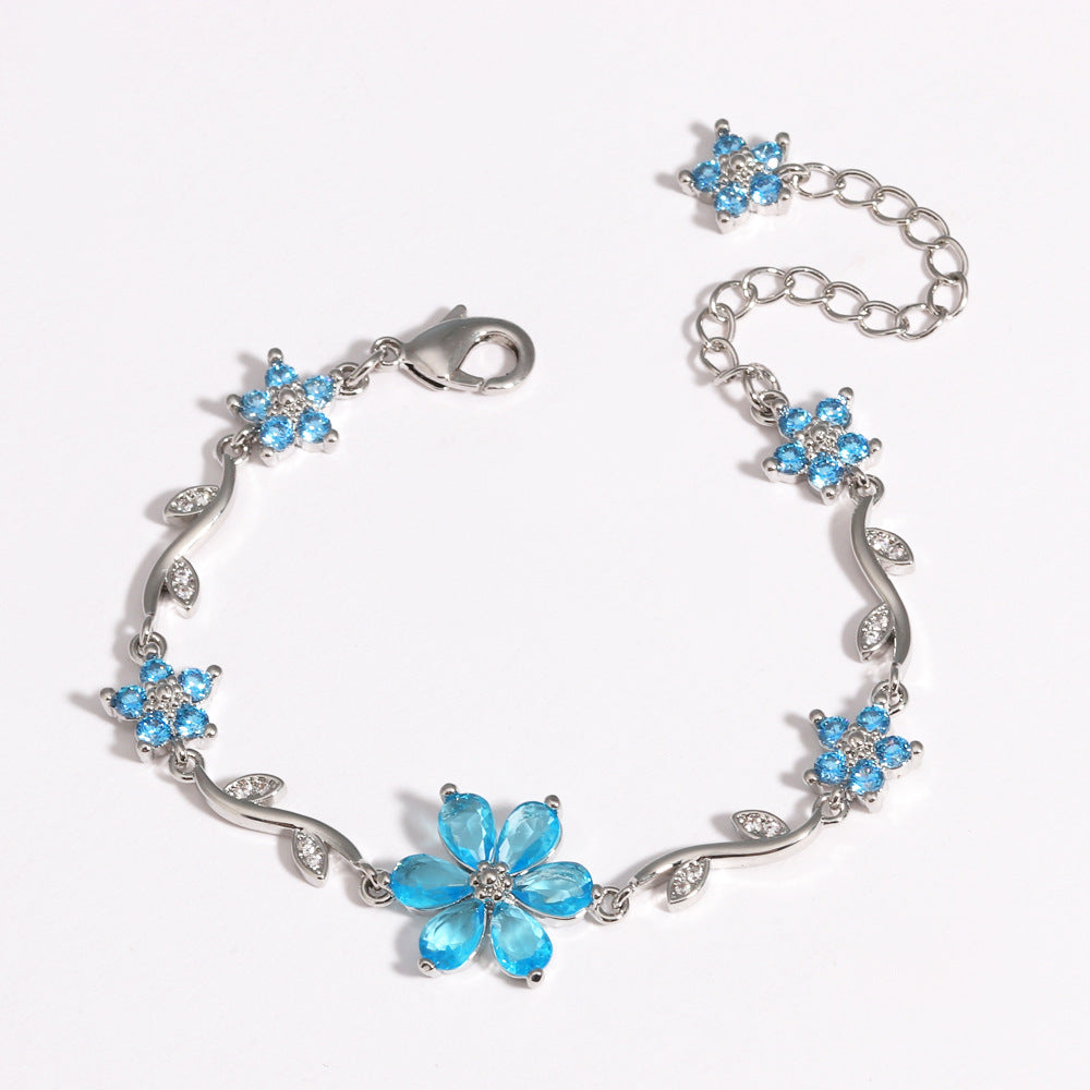 Blooming Crystal Flower Bracelet